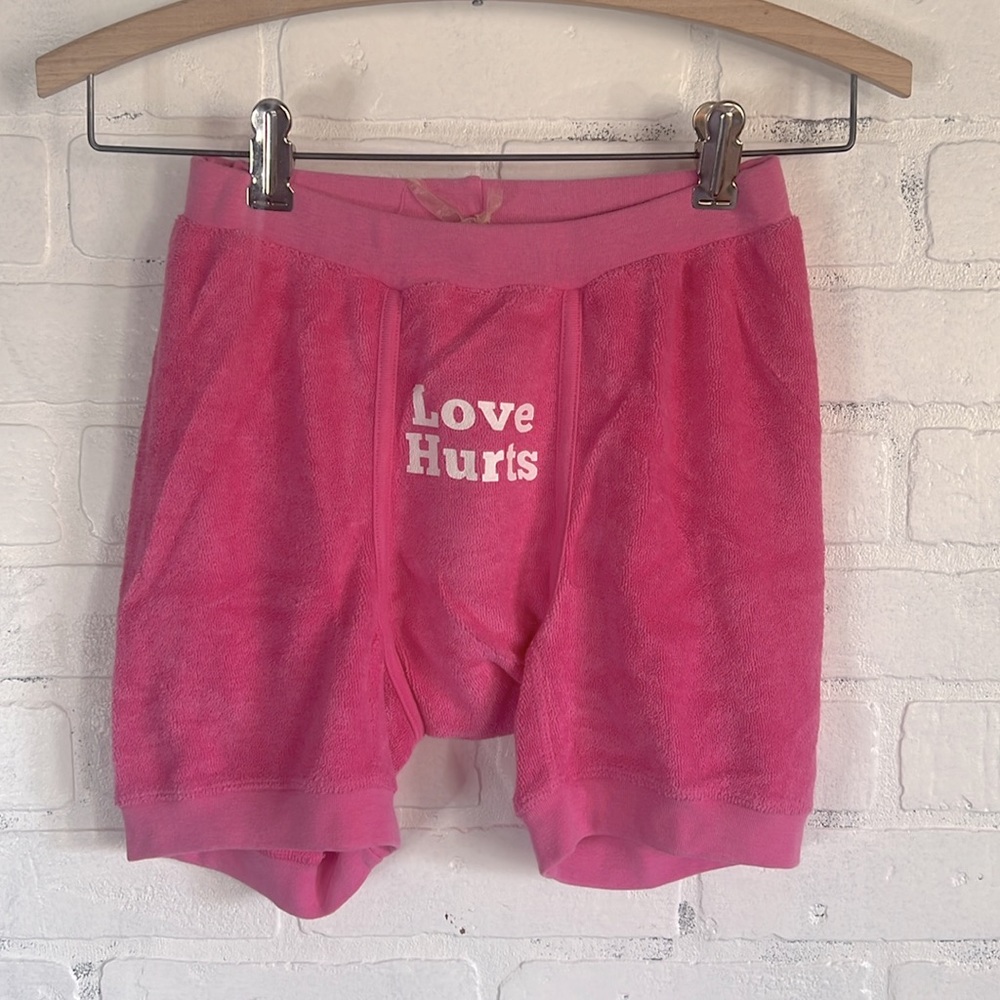 Revolve Daydream Nation Love Hurts Boxer Briefs Terrycloth Hot Pink size XS NWT
